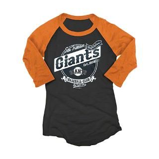 San Francisco Giants Black Womens Burnout 3/4 Sleeve Raglan T Shirt