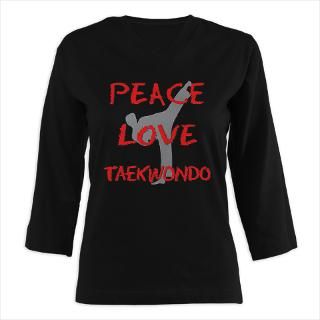 Peace Love Taekwondo 3/4 Sleeve T shirt (Dark)