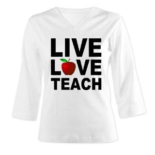 Apple Gifts  Apple Long Sleeve Ts  Live Love Teach Apple Womens