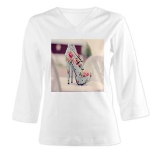 Sexy Floral High Heels Womens Long Sleeve Shirt (3/4 Sleeve) by