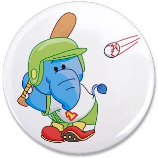 Animal Gifts  Animal Buttons  Lil Blue Elephant Baseball 3.5