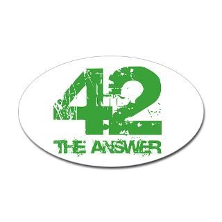 The Answer Is 42 Oval Decal for $4.25