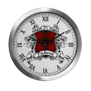 Fraser Tartan Shield Modern Wall Clock for $42.50