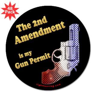 2nd Amendment Gun Permit 3 Lapel Sticker (48 for $30.00