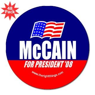 John McCain 08 3 Lapel Sticker (48 pk) Sticker by rightthings