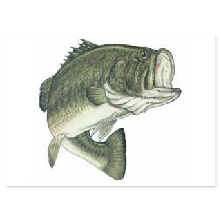 large mouth bass 5.5 x 7.5 Flat Cards by petdrawings