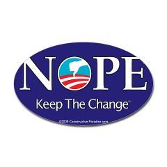 NOPE Keep the Change anti Obama bumper Sticker by conservparadise