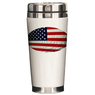 USA Flag Ceramic Travel Mug