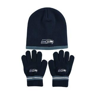 Seattle Seahawks Kids 4 7 Navy NFL Knit Hat and Glove Set
