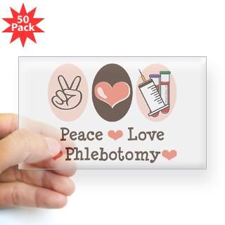 Peace Love Phlebotomy Rectangle Sticker 50 pk) for $150.00