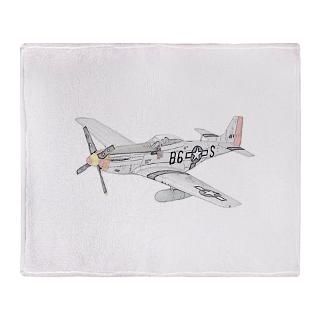 51 Mustang Fleece Blankets  P 51 Mustang Throw Blankets