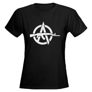  AK 47 Anarchy Symbol Womens Dark T Shirt