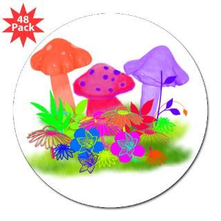  Magic Mushrooms 3 Lapel Sticker (48 pk