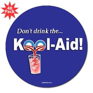 Obama Kool Aid 3 Lapel Sticker (48 pk)