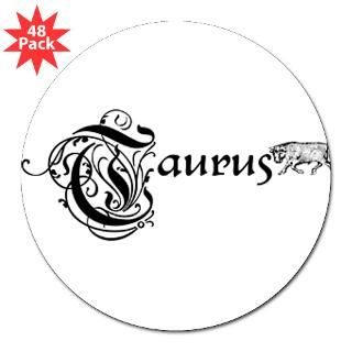  Gothic Zodiac Taurus 3 Lapel Sticker (48 pk