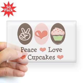 Peace Love Cupcakes Rectangle Sticker 50 pk) for $150.00