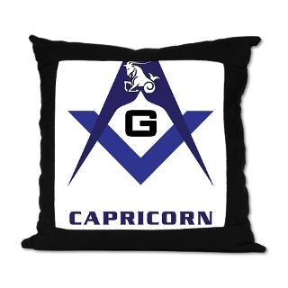 Masonic Capricorn Sign Suede Pillow