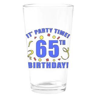 65th Birthday Party Time Drinking Glass for $16.00