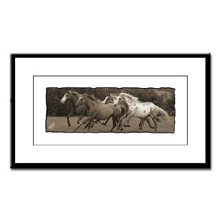 Sepia Running Horses 1 Small Framed Print