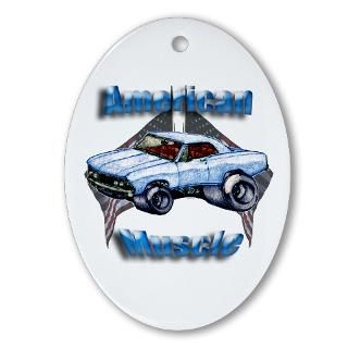 Animated Hot Rods Home Decor  67 Chevelle muscle car Ornament (Oval