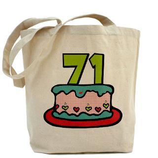 71 Gifts  71 Bags  71 Year Old Birthday Cake Tote Bag