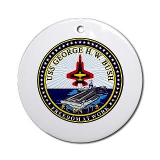 USS George HW Bush CVN 77 Ornament (Round) for $12.50
