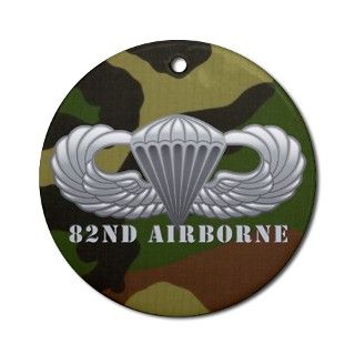 82 Gifts  82 Home Decor  82nd Airborne Army Wings Ornament (Round