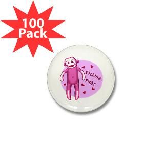 tickled pink sock monkey mini button 100 pack $ 81 99