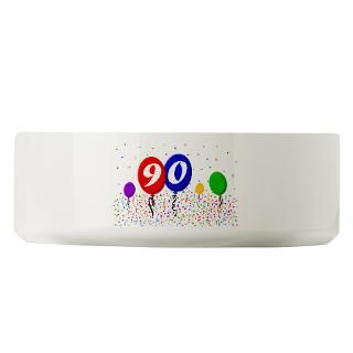 90 Gifts  90 Pet Bowls  90th Birthday Large Pet Bowl