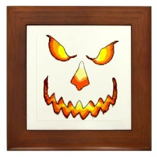 pumpkin face framed tile $ 11 89