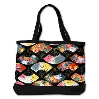 Art Gifts  Art Bags  Japanese Black Fans Shoulder Bag