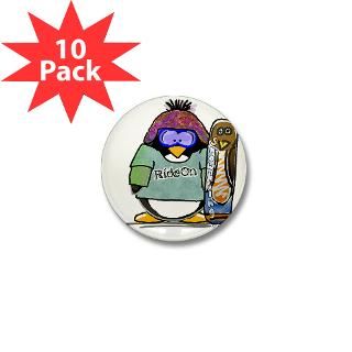 SnowBoard Penguin 3.5 Button (100 pack)