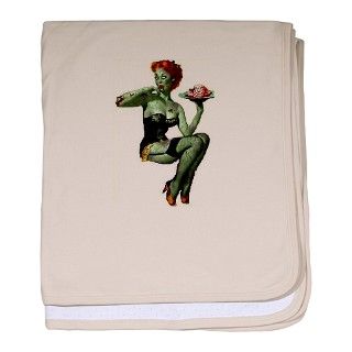 20S Gifts  20S Baby Blankets  zombie pin up girl baby blanket