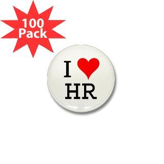 Heart Gifts  Heart Buttons  I Love HR Mini Button (100 pack)
