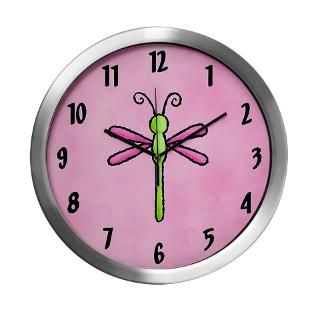pink dragonfly wall clock $ 37 97