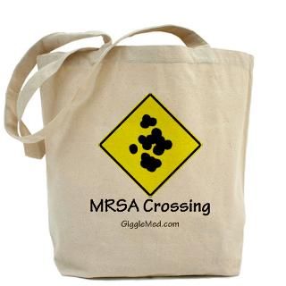 mrsa crossing sign 01 tote bag $ 17 97