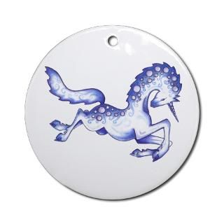 winter unicorn christmas ornament keepsake oval $ 9 95