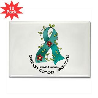Flower Ribbon OVARIAN CANCER T Shirts & Apparel  Awareness Gift