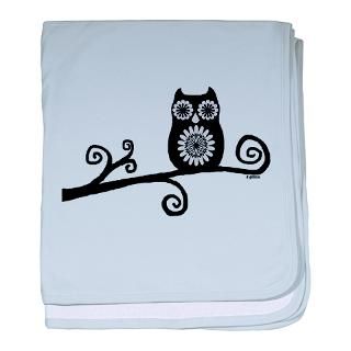 Black And White Gifts  Black And White Baby Blankets  Retro Owl