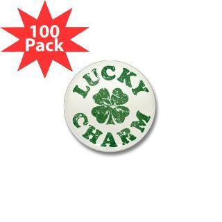 Leaf Buttons  Lucky Charm [vintage] Mini Button (100 pack