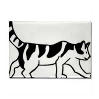Black and white cat Rectangle Magnet
