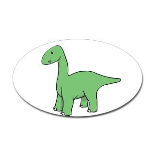 Green Brontosaurus Oval Sticker (10 pk)