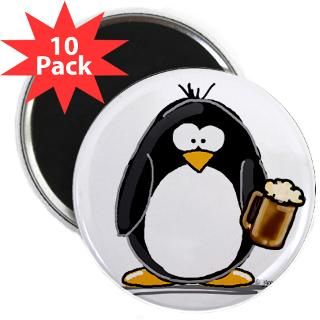 Beer Drinking Penguin 2.25 Magnet (10 pack)