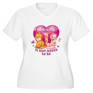 You and Me Womens Plus Size V Neck T Shirt