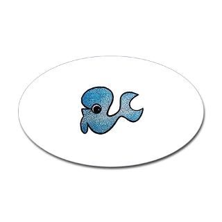 Cute Baby Whale Oval Sticker (50 pk)