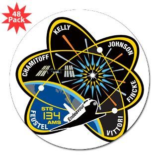 STS 134 Endeavour Round Sticker for $30.00