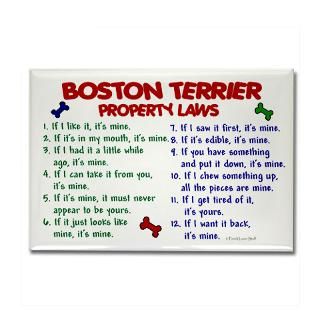 Boston Terrier Property Laws 2 Rectangle Magnet by poochloverstuff