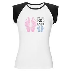 Big Sister (LB) Footprints Womens Cap Sleeve T Shirt