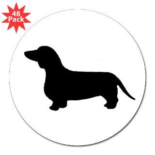 Dachshund Silhouette 3 Lapel Sticker (48 pk)