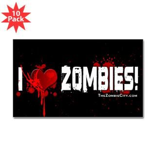 The Zombie City   Heart  Sticker (Rectangle 10 pk)